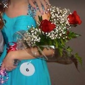 Blue short formal dress